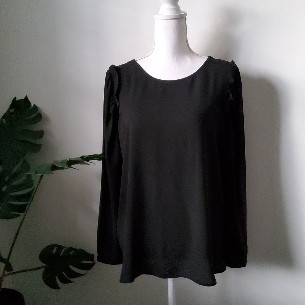 LOFT Ruffle Sleeve Blouse - Picture 1 of 6